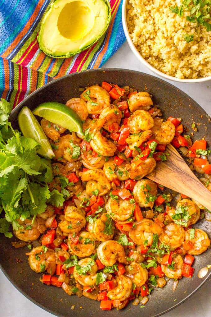 Cilantro Lime Honey Garlic Shrimp Skillet - The Cooking Jar