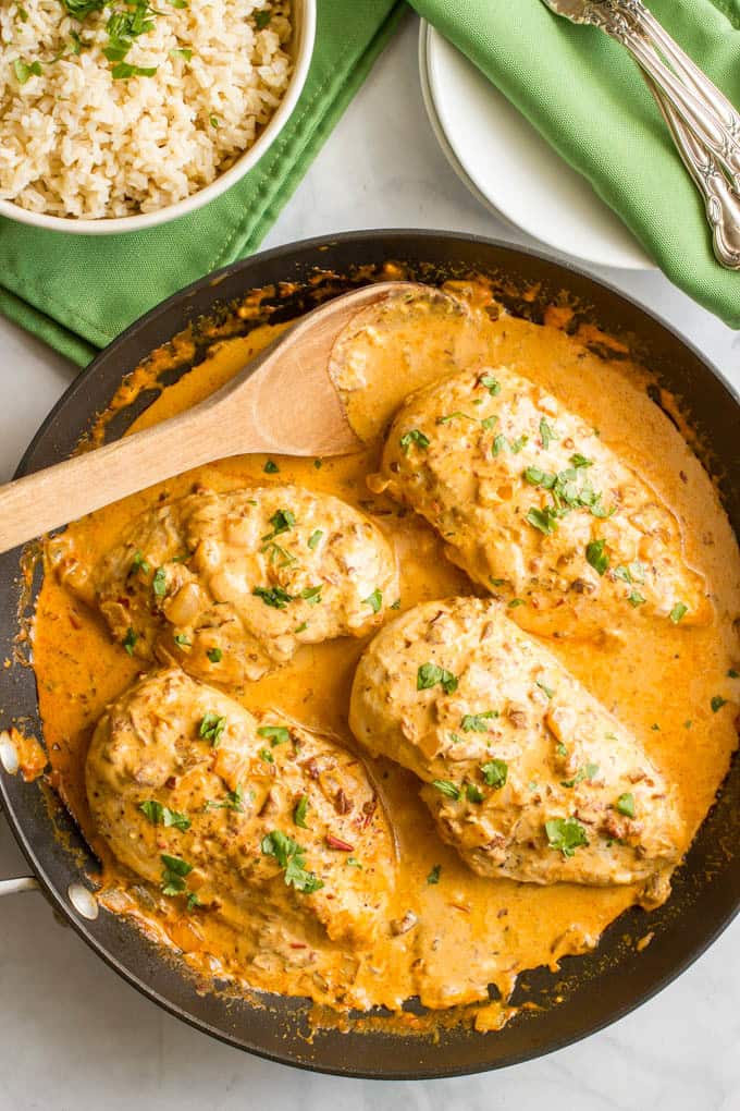 Creamy chipotle chicken is a simple but super flavorful 30-minute dinner