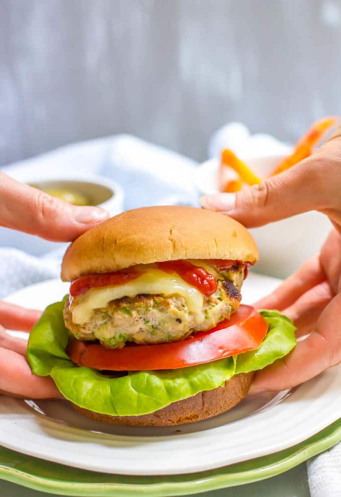 Zucchini turkey burgers with just 5 basic ingredients