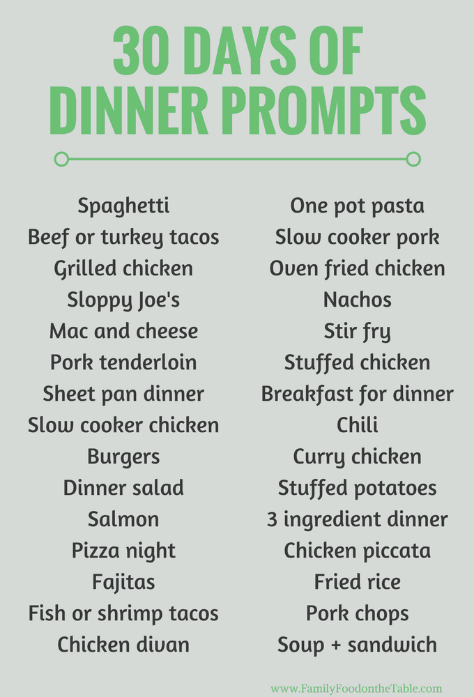 Healthy Dinner Menu Ideas