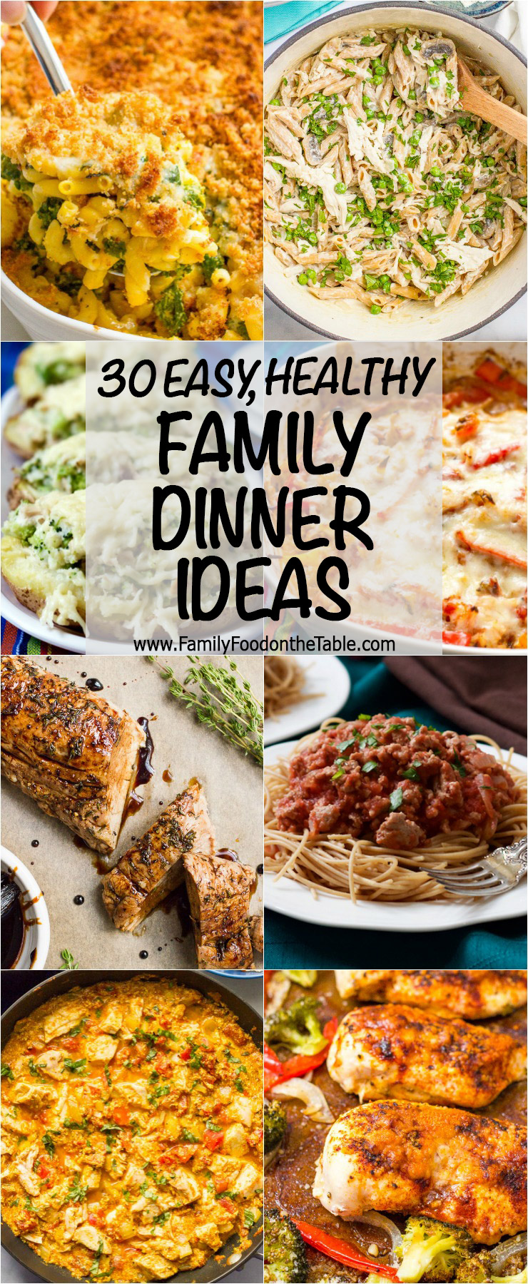 A full month of easy healthy family dinner ideas to spark some new dinner inspiration, plus a printable calendar and tons of recipes to try! | www.familyfoodonthetable.com