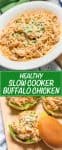 A collage of ways to serve and use a creamy buffalo chicken mixture.