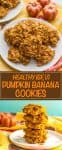 A collage of homemade oatmeal cookies with pumpkin and banana.