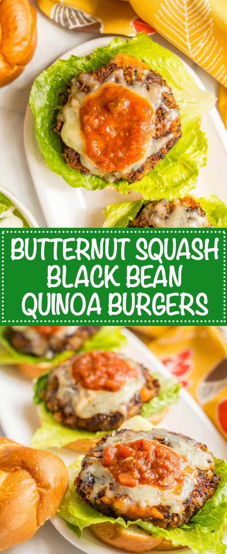 Butternut squash black bean quinoa burgers are a hearty vegan burger with tex-mex spices and big flavors! #veggieburger #blackbeanburger #vegetarian | www.familyfoodonthetable.com