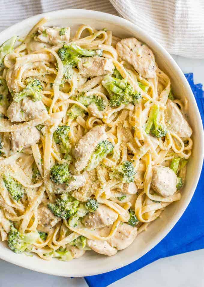 Healthy chicken Alfredo with broccoli (+ video) - Family Food on the Table