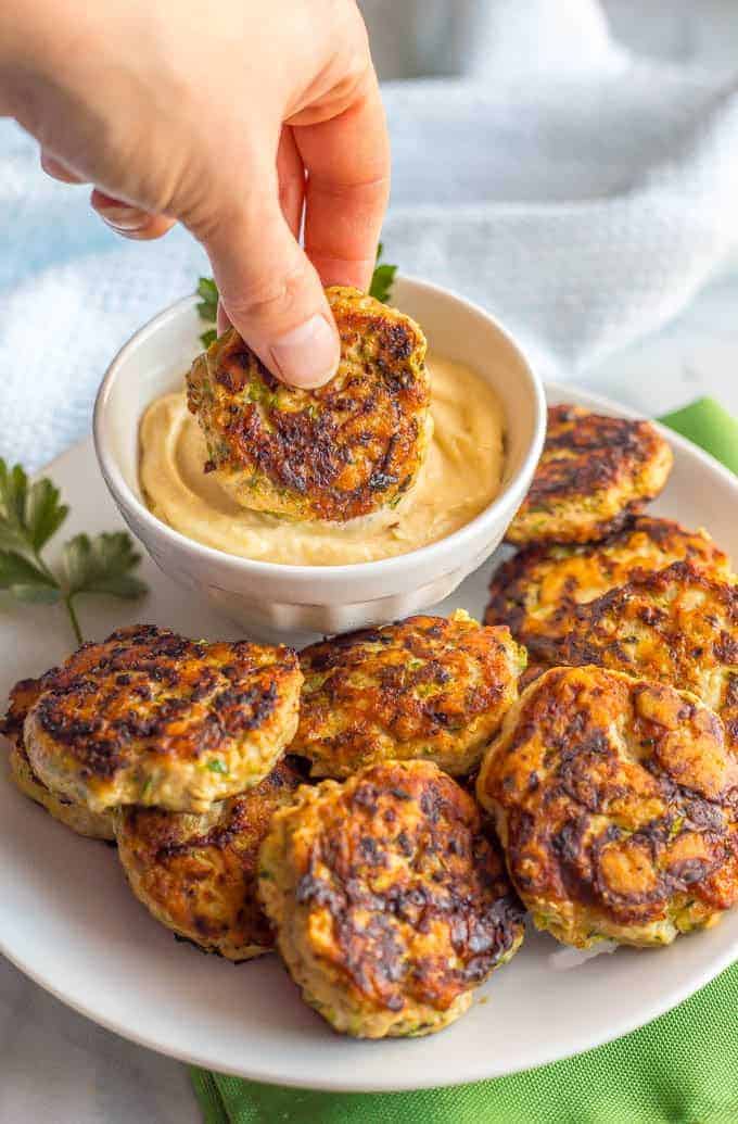 Spicy chicken patties are a really simple, easy recipe and can be used for wraps, salads, sliders, with a sauce or alongside some eggs with breakfast. Paleo, gluten-free and whole 30-approved, these patties will become a new favorite! #whole30recipes #paleorecipes #healthychickenrecipes #simplechickenrecipes | www.familyfoodonthetable.com