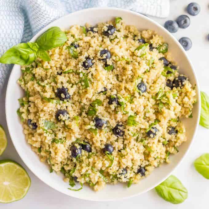 Blueberry basil quinoa salad with honey lime vinaigrette - Family Food ...