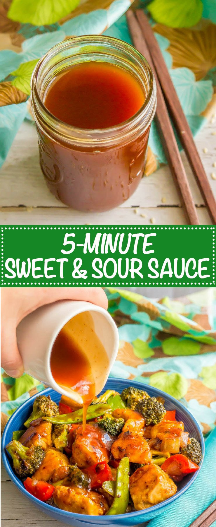 Homemade sweet and sour sauce is a quick and easy, silky smooth version of your takeout favorite. It’s just 5 ingredients and 5 minutes - perfect for a weeknight dinner fix! #stirfry #Asiancooking #homemadesauce