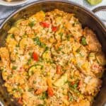 Queso chicken skillet with vegetables