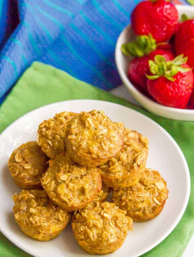 Quinoa banana mini muffins are gluten-free and naturally sweetened and make a perfect wholesome little bite at breakfast, snack time or for school lunch. (And they are just 7 ingredients!) #glutenfree #muffins #muffinrecipes #healthymuffins #quinoa #ripebananas