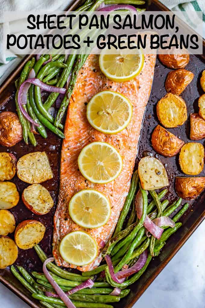 Roasted one-pan salmon and potatoes with green beans - Family Food on ...