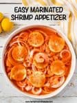 This easy marinated shrimp appetizer is a long-time family favorite recipe! It's perfect to make-ahead for a party and always comes out impressive! #shrimp #appetizer #holidayfood