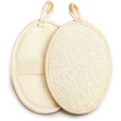 Set of two oval shaped loofah pads for the bath