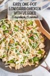 One-pot low-carb leftover chicken recipe with spinach and beans is just 5 ingredients and 15 minutes and perfect for an easy weeknight dinner! #onepotmeals #easychickendinner #lowcarbdinner