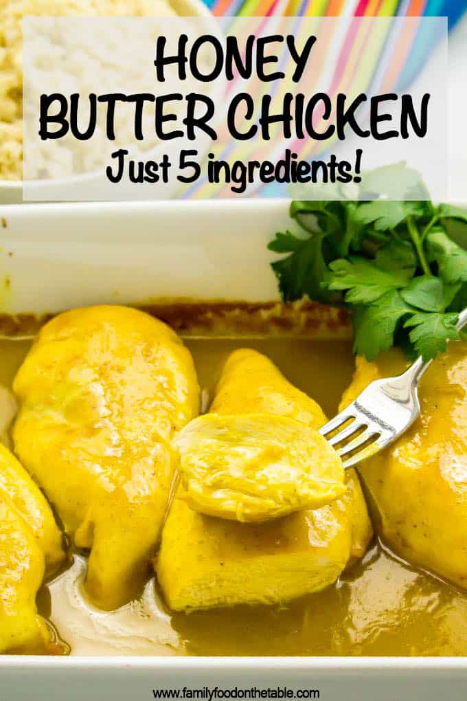 Honey butter chicken is an easy, hands-off and family-friendly recipe that’s perfect for a weeknight dinner! Just a few simple ingredients but so much flavor! #easychickenrecipes #easychickendinner #chickendinner