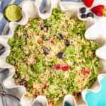 Summer quinoa salad with arugula and berries