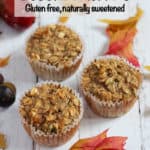 These healthy gluten-free zucchini muffins are full of goodness with oats, banana, applesauce and zucchini! #zucchini #muffins #glutenfree #schoollunch #kidfood