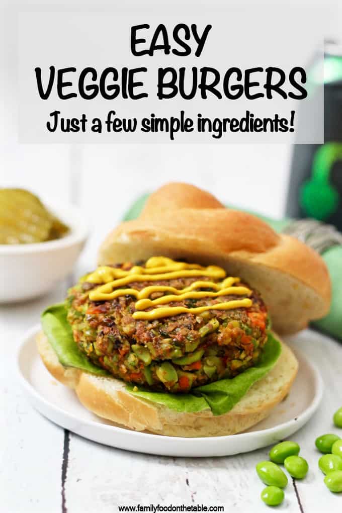 These easy veggie burgers require just 3 frozen vegetables plus seasonings - and they come out with delicious flavor! #veggieburger #veggies #vegetarian #glutenfree #veganrecipes