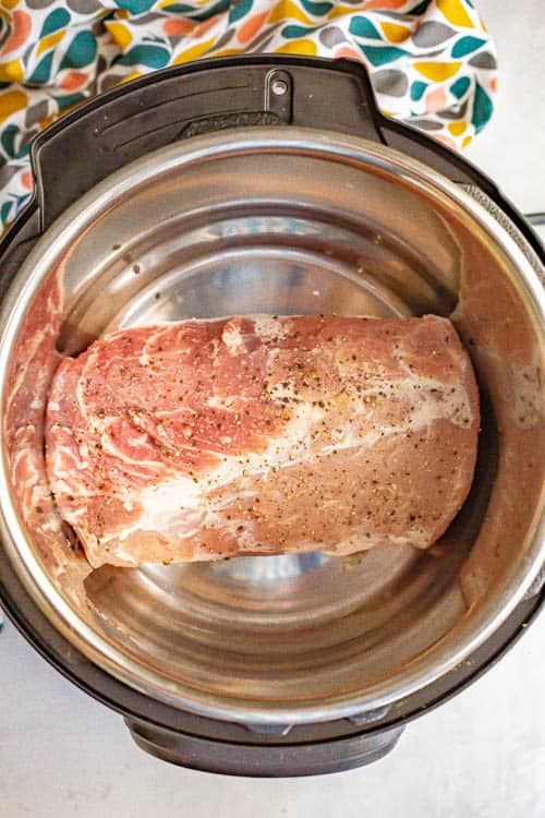 Instant Pot pork before being cooked
