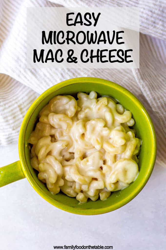 Microwave mac and cheese is so quick and easy to make, with just 3 ingredients and 5 minutes of cook time! It’s deliciously cheesy, creamy and tender! #macandcheese #microwaverecipes #macaroniandcheese #pastarecipes #easyrecipes