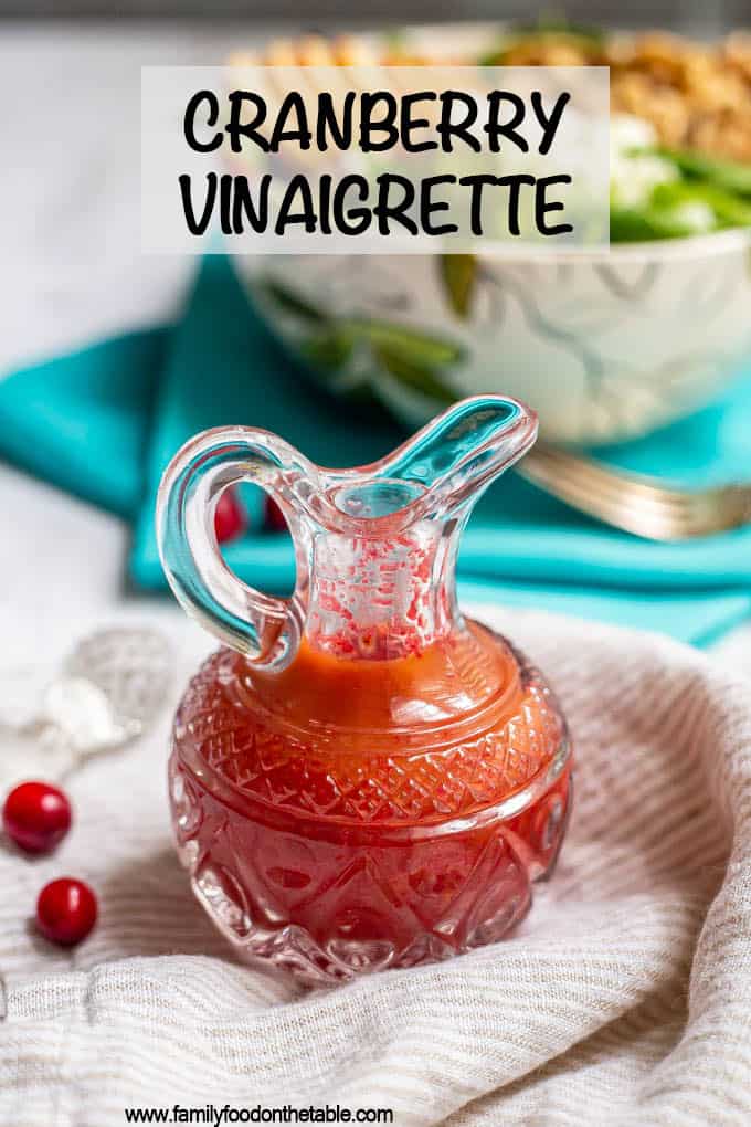 Cranberry vinaigrette is an easy, bright and bold salad dressing that’s perfect for the holidays! And it’s just a few ingredients and 5 minutes to make! #cranberry #cranberries #holidays #holidayfood #salads #saladlove