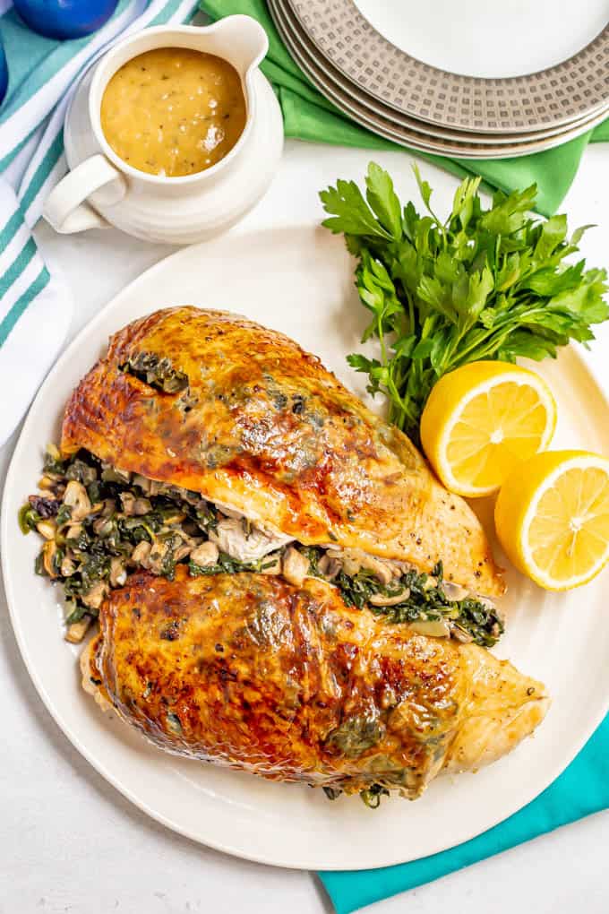 Spinach and mushroom stuffed turkey breast - Family Food on the Table