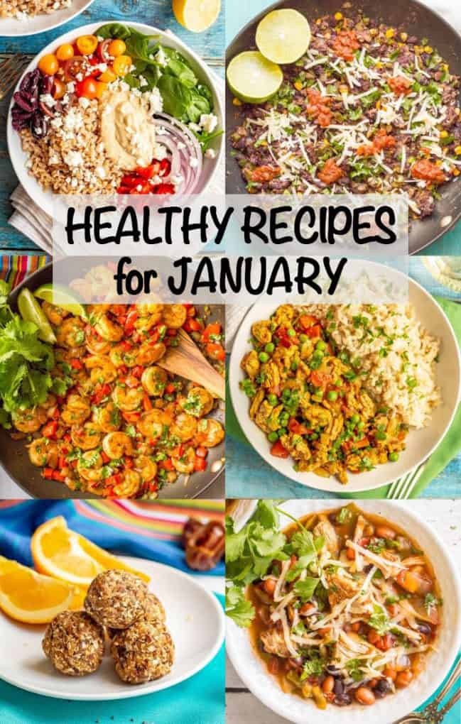 These easy, healthy recipes for January are sure to get your new year off to the right start! From salads to main dishes, vegetarian to meat-based, this has everything you need to stick to your healthy goals! #healthyeating #healthyrecipes #newyear #healthyeats