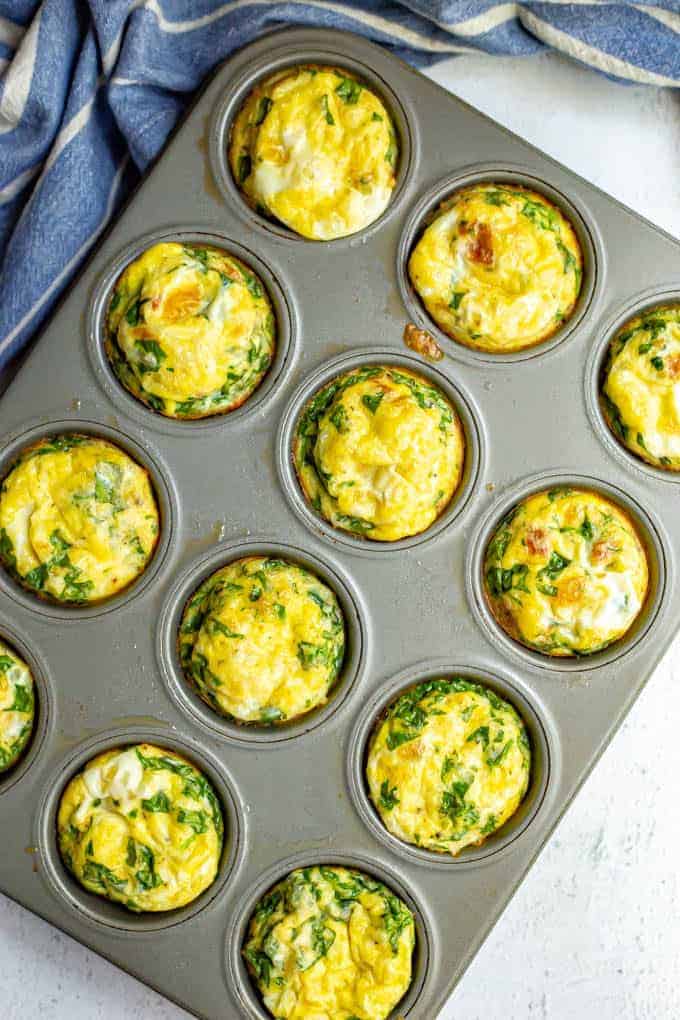 Breakfast muffins after baking in the oven