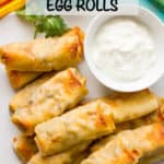 Baked southwestern egg rolls with chicken, black beans and cheese make a perfect game day or party appetizer - these are always a hit! #eggrolls #appetizers #gameday #partyfood