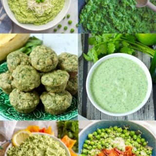 A collage of green food recipes