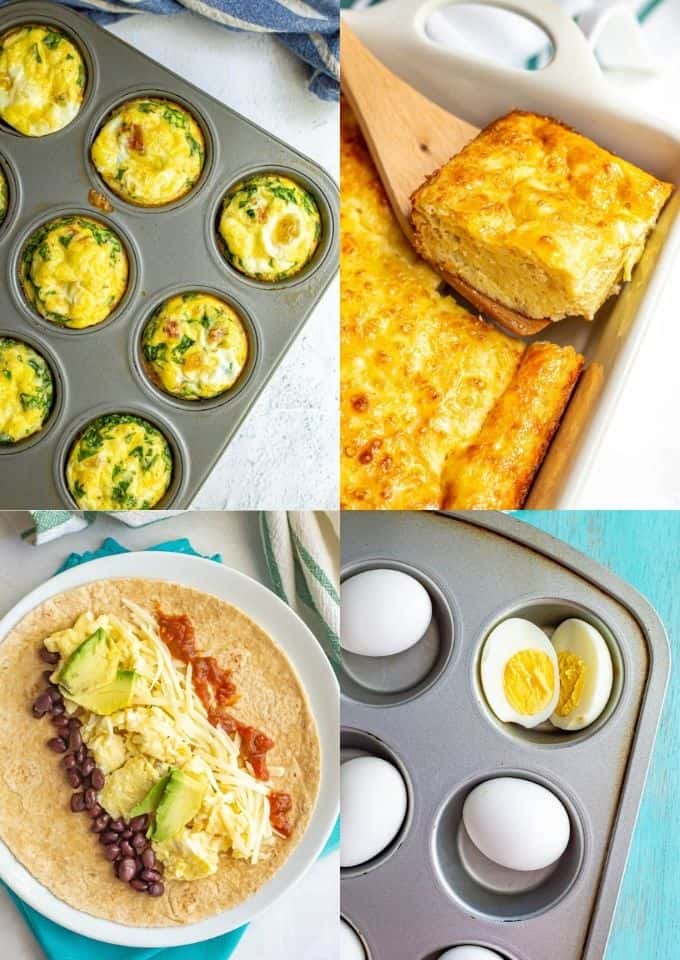 Collage of various breakfast recipes