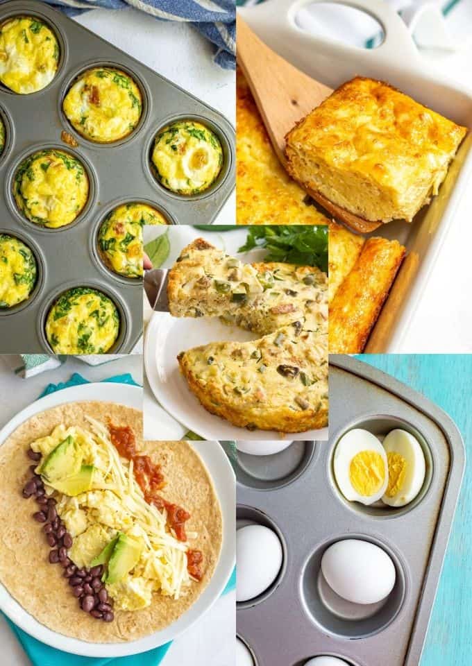 Photo collage of egg recipes