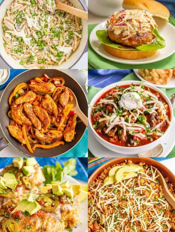 A collage of easy dinner ideas for camping