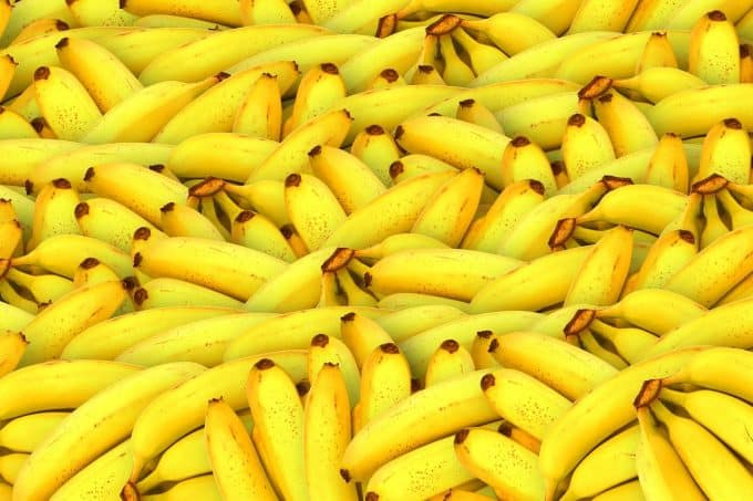 Tons of bunches of bananas all heaped together