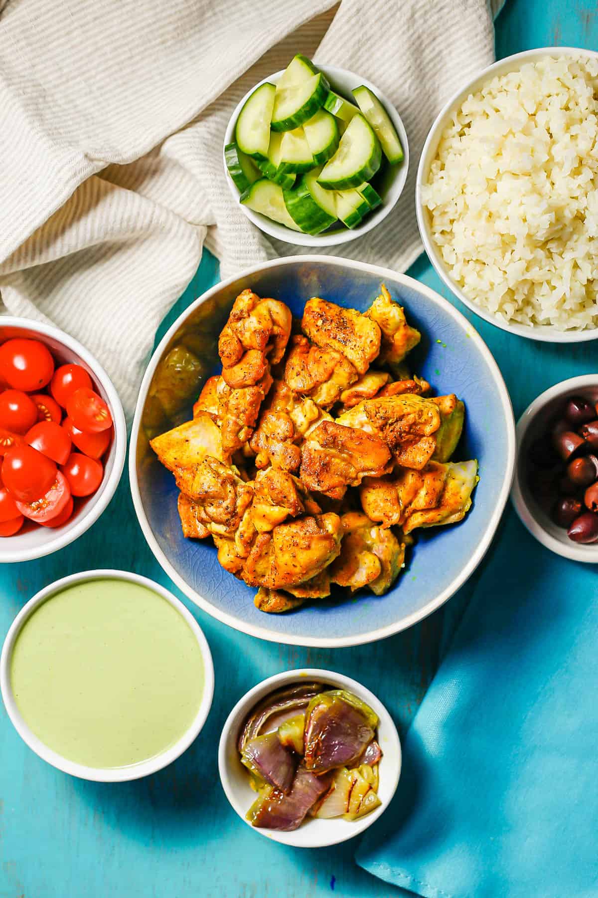 Cauliflower Rice Bowls with Turmeric Chicken - Family Food on the Table