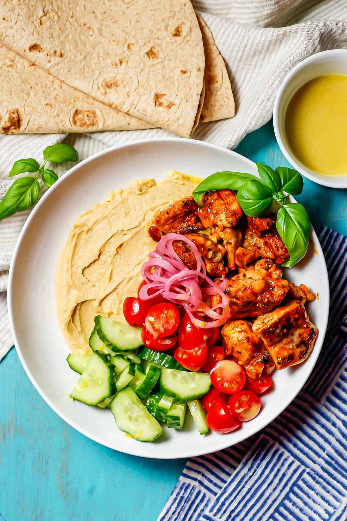 Cucumber Salad, Hummus & Pita Bento Box Lunch