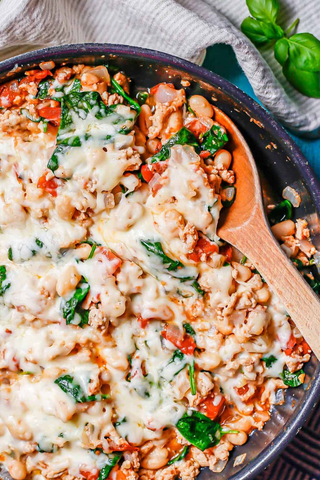 Cheesy Ground Chicken Skillet Family Food on the Table