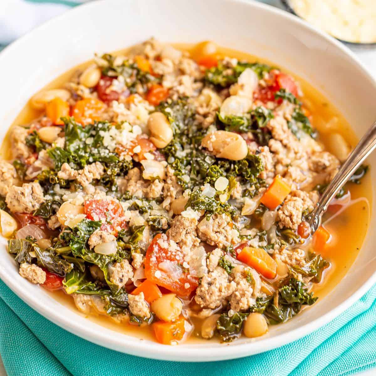 Turkey White Bean Soup with Kale