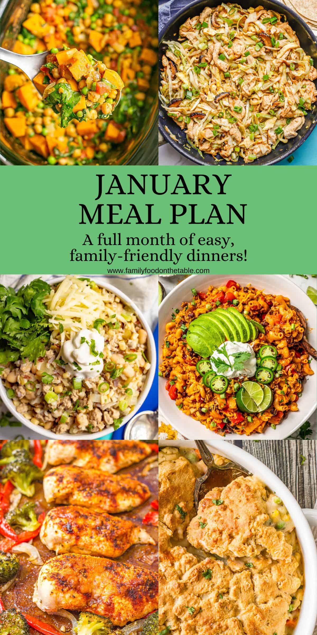January Meal Plan - Family Food on the Table