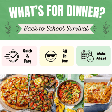 A collage graphic based on a simplified decision tree matching dinners for back to school season.